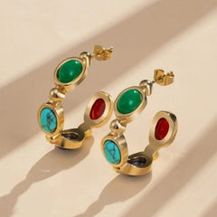 Gemstone Hoops