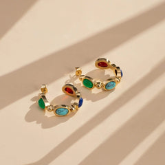 Gemstone Hoops