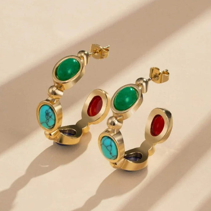 Gemstone Hoops